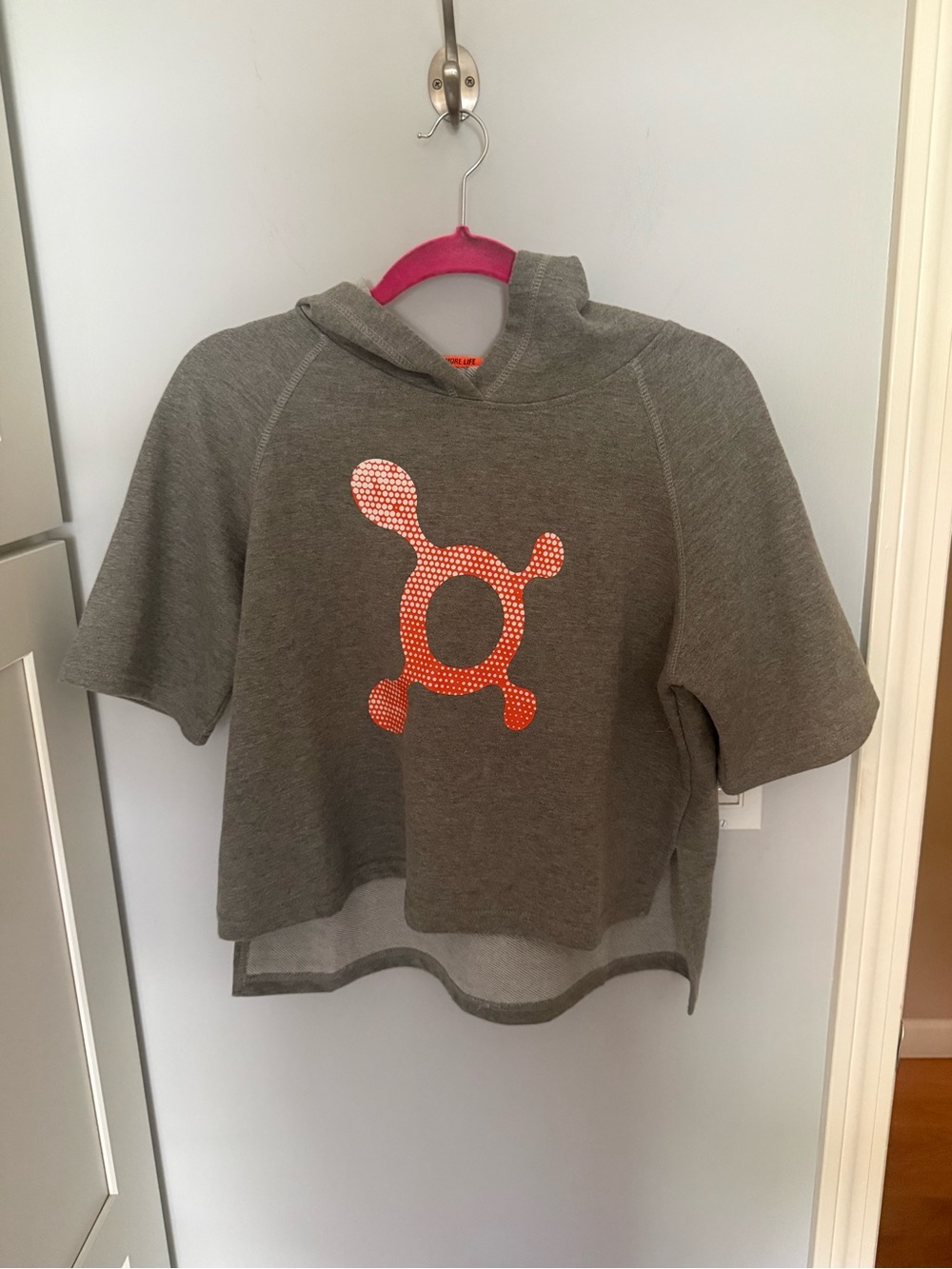 Orangetheory Fitness cropped, short-sleeve hooded sweater